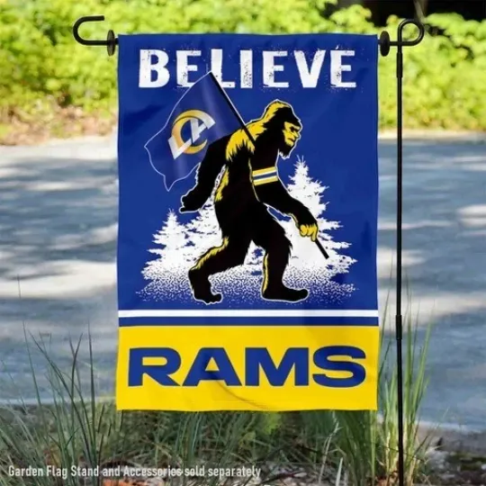 Discover Rams Bigfoot Sasquatch Believe Flag Graden Flag Christmas Gift Holiday