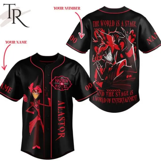 Discover Hazbin Hotel Alastor The World Is Stage And The Stage Is A World Baseball Jersey