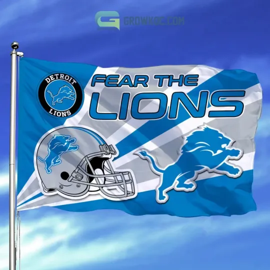 Discover Detroit Team Lions House Flag