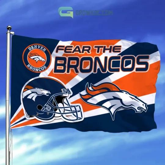 Discover Denver Team Broncos House Flag