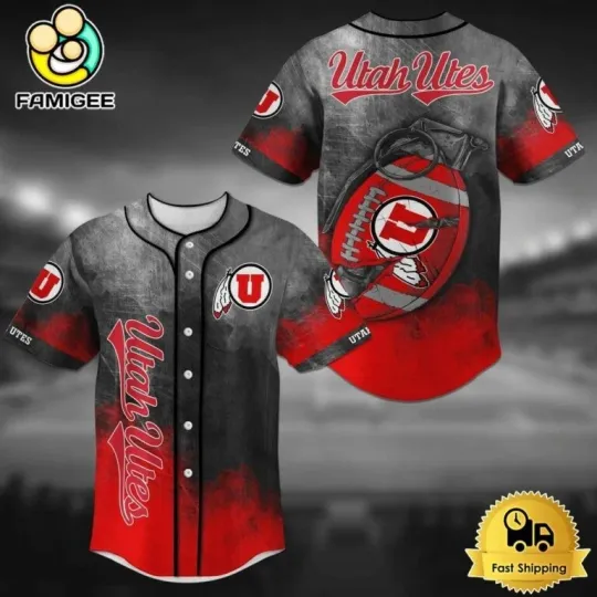 Discover Utah Utes Grenade Football Fan Baseball Jersey All Sizes