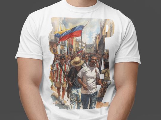 Discover Venezuela Peace & Freedom Shirt | Paz y Libertad T-Shirt | Venezuela Is Free Art Tee |  Human Rights Graphic Tee