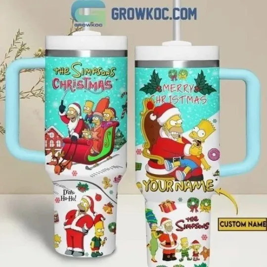 Discover The Simpsons Merry Christmas Happy New Year 2025 Personalized 40oz Tumbler