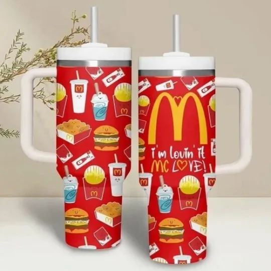 Discover Fast Food 40oz Tumbler, Food Lover 40oz Tumbler, McD0nald Stainley Tumbler