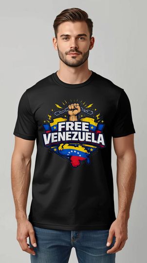 Discover Free Venezuela fist emblem T-Shirt | Venezuela flag graphic