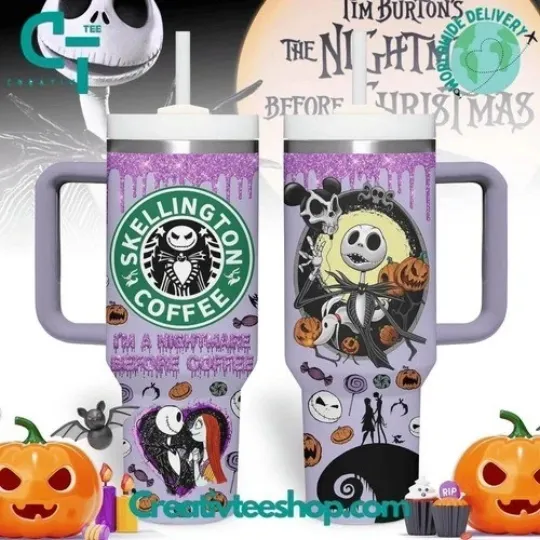 Discover Nightmare Before Christmas Skellington Coffee Stanley Tumbler