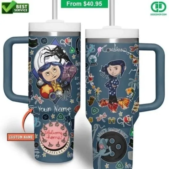 Halloween Coraline tumbler cup