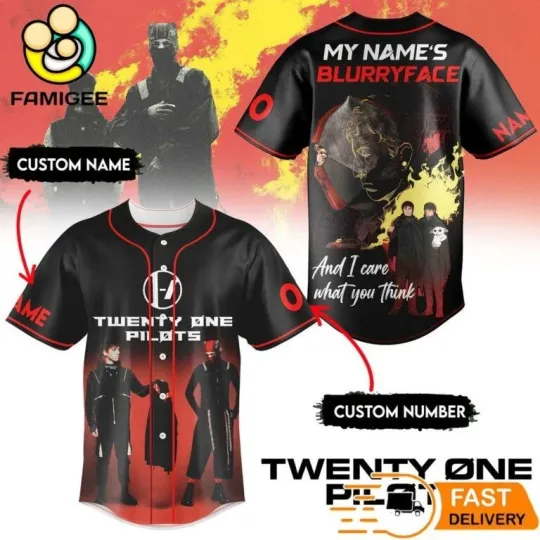Discover Pilotss band My Names Blurryface And I Care What You Think Baseball Jersey