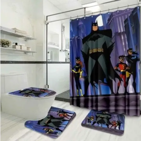 Discover Batman Shower Curtain Set, Bathroom Set