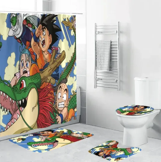 Discover Dragon Ball Shower Curtain Set, Bathroom Set