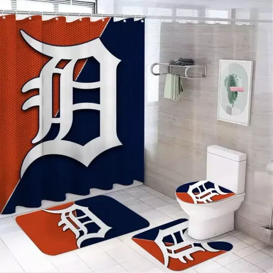 Discover Baseball Team Sport Tigers Shower Curtain Bathroom set