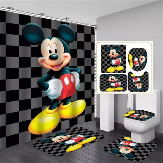 Discover Cartoon Gift Idea, Funny Mickey Mouse ver2 Bathroom Sets or Shower Curtain.