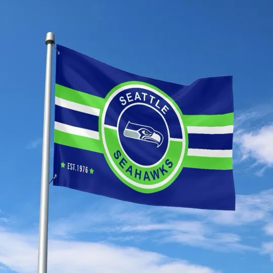 Discover Seattle Football Team House Flag