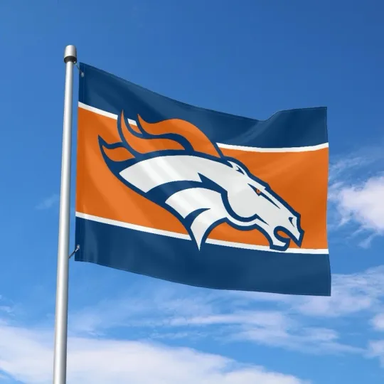 Discover Denver Fans Football Team House Flag