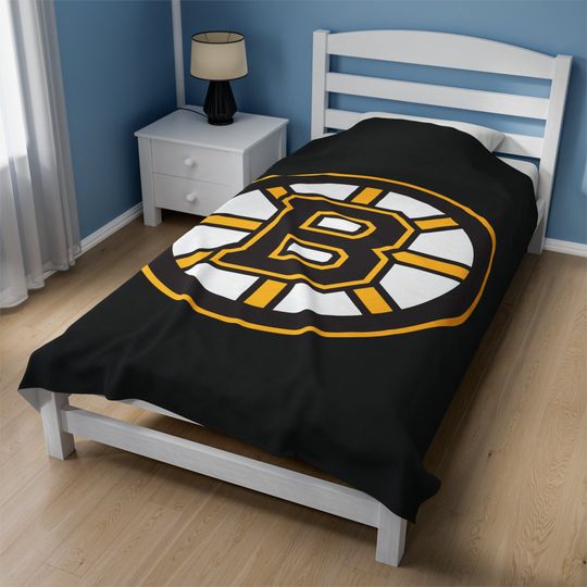 Discover Boston Bruins Fleece Blanket, Velveteen Throw, NHL Fan Gift for Dad, Kids, Mom