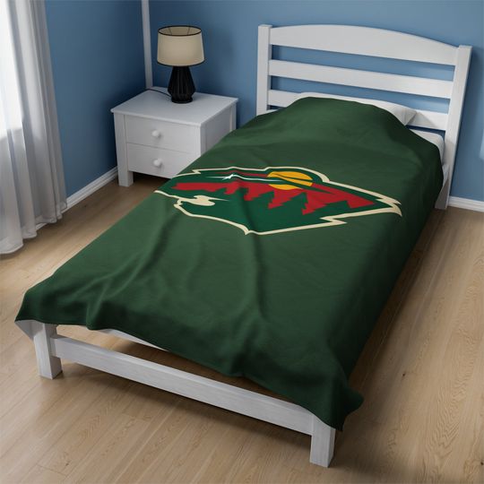 Discover Minnesota Wild Fleece Blanket, Velveteen Light Throw Blanket, NHL Wild Lover Gift