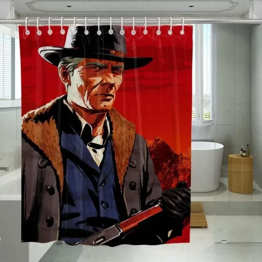 Hosea Matthews From Red Dead Redemption 2 Shower Curtain Set For Bathroom Decor