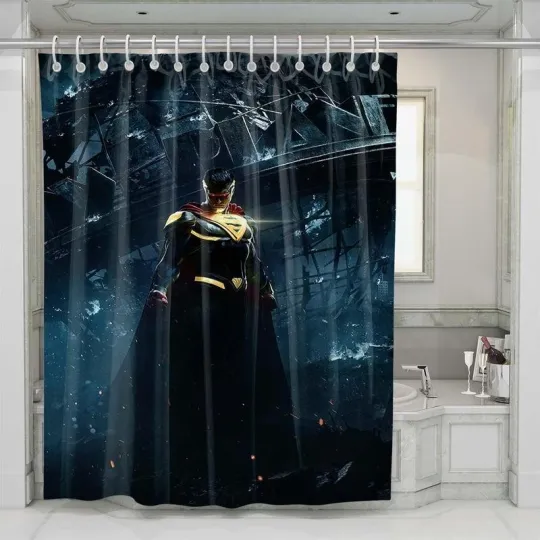 Discover Superman Glowing Shower Curtain Set Bathroom Set For Bathroom Decor Best Gift