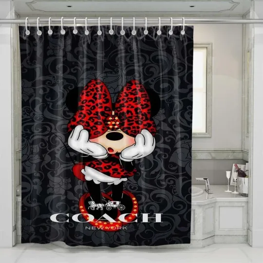 Discover Coach Minnie Mouse Shower Curtain Set Bathroom Set For Bathroom Decor Best Gift