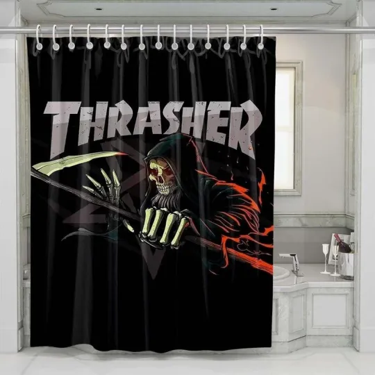 Grim Ripper Thrasher Shower Curtain Set Bathroom Set For Bathroom Decor Best