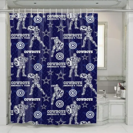 Discover Cowboys America Team Soldier Shower Curtain Set For Bathroom Decor Gift For