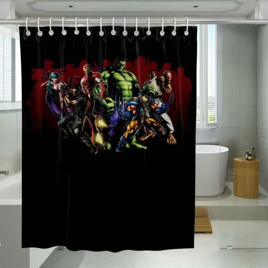 Discover Marvel And Iron Fist Superhero Shower Curtain Set For Bathroom Decor Gift For
