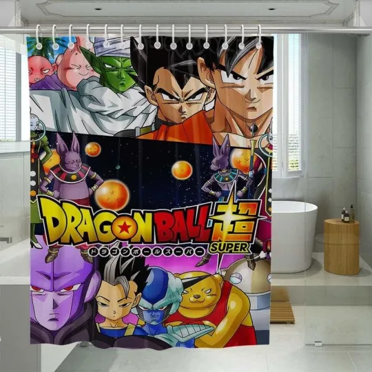 Discover Place And Universe Of Dragon Ball&nbsp;Anime&nbsp;Super Shower Curtain Set For Bathroom