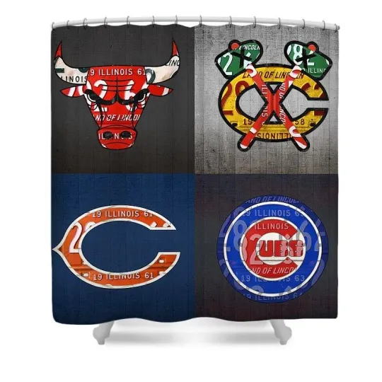Discover Chicago Sports Fan Recycled Vintage Illinois License Plate Art Bulls Blackhawks