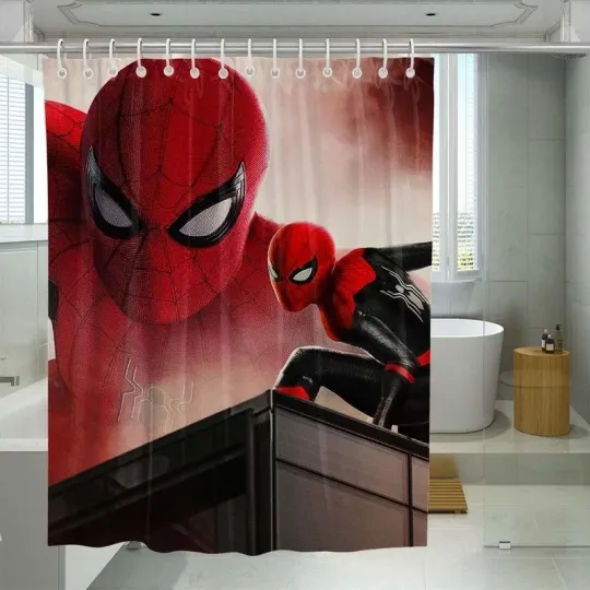 Discover Vibe Tom Holland As Spiderman Far From Home Shower Curtain Set For Bathroom