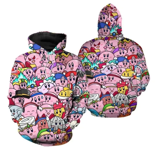 Kirby Graphic 3D Hoodie All Over Print Unisex Pullover