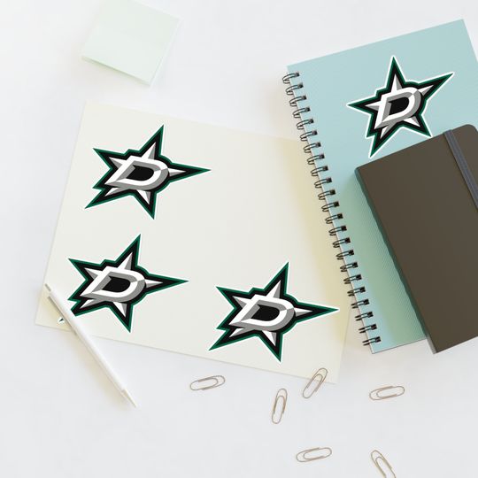 Dallas Stars Ice Hockey Sticker Sheet, NHL Holographic & White Stickers