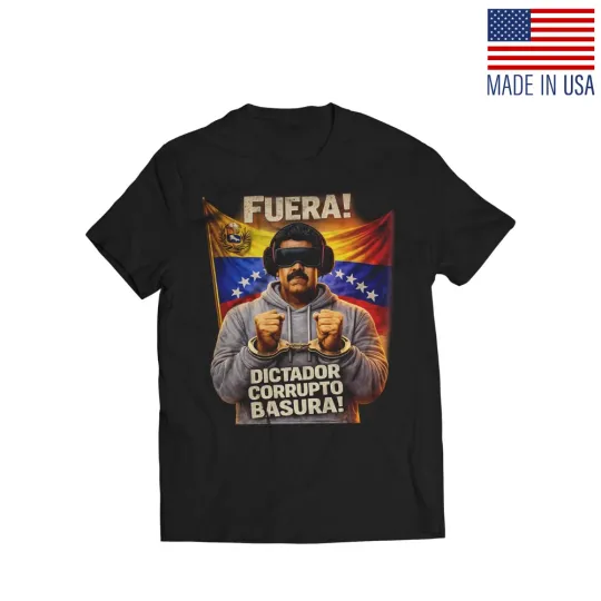 Discover Fuera Dictador Corrupto Basura! Maduro Captured Venezuela Libre Reprint T-Shirt