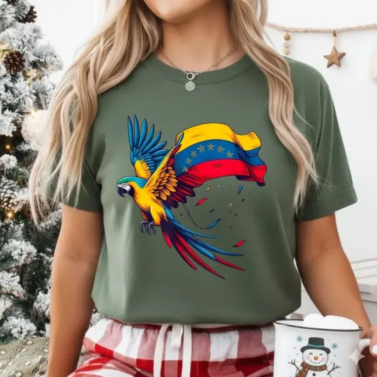 Discover Venezuela 7 Stars Flag with Guacamaya T-Shirt