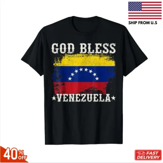 Discover God Bless Venezuela Vintage Venezuela Flag Unisex T-Shirt Reprint sale 40% off !