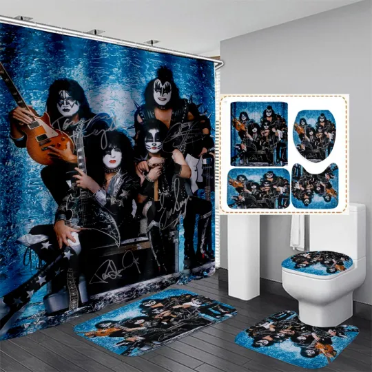 Discover Gift For fans Kiss Band Music Ver3 Bathroom Sets, Shower Curtain Sets.