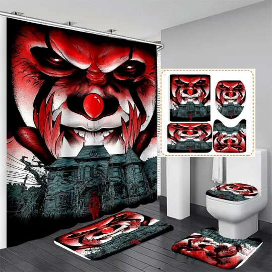 Discover Horror Movies Pennywise Print Shower Curtain Waterproof Bathroom Sets