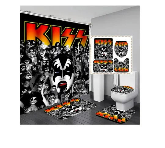 Discover Gift For fans Kiss Band Music Ver5 Bathroom Sets, Shower Curtain Sets.