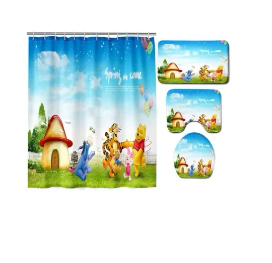 Discover Cartoon Winnie the Pooh and Friends Bathroom Sets, Shower Curtain Sets.