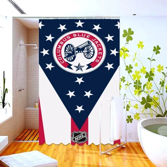 Discover Waterproof Shower Curtain columbus blue jackets Polyester Decor Bathroom