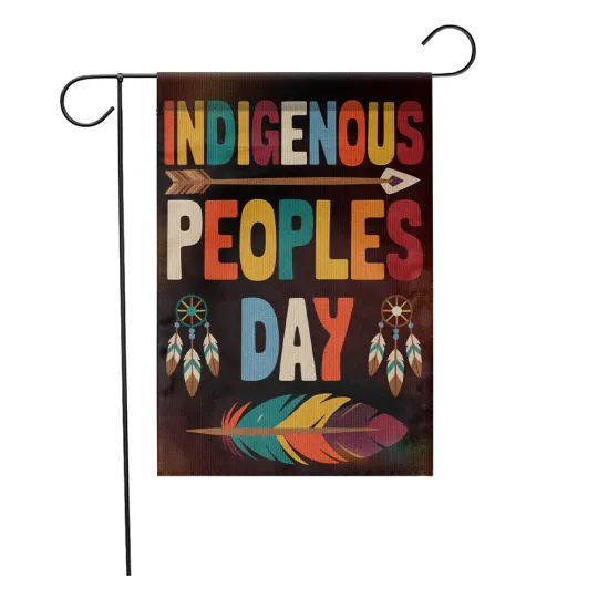 Indigenous Peoples Day Garden Flag Outdoor Yard Decor Feather