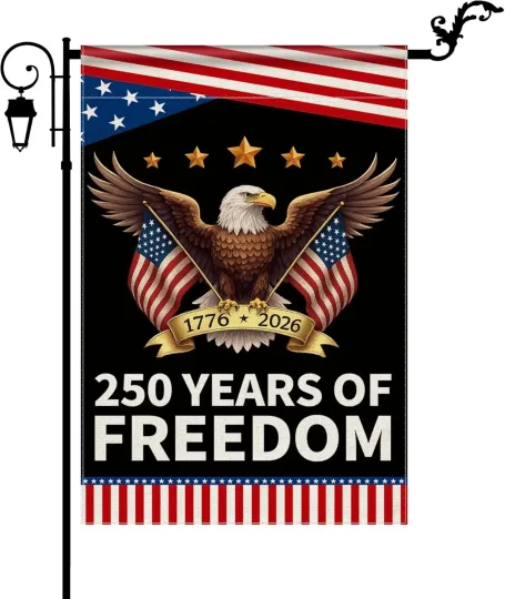 Discover America 250Th Anniversary Garden Flag, USA 250 Years Banner Patriotic Freedom Ya