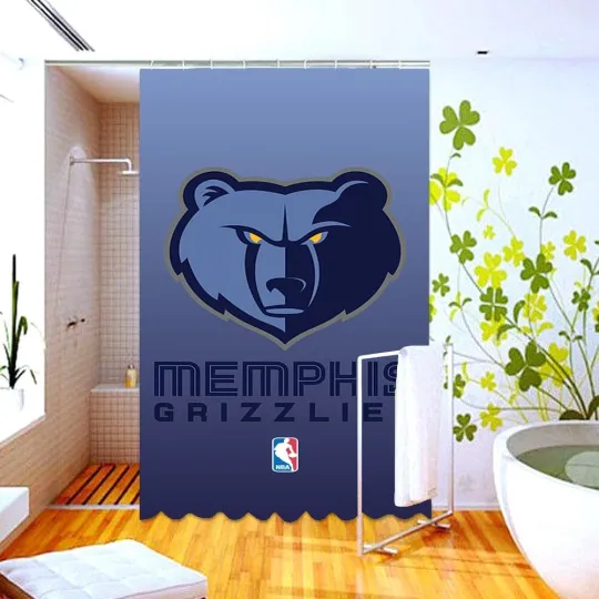 Discover Waterproof Shower Curtain memphis grizzlies Polyester Decor Bathroom