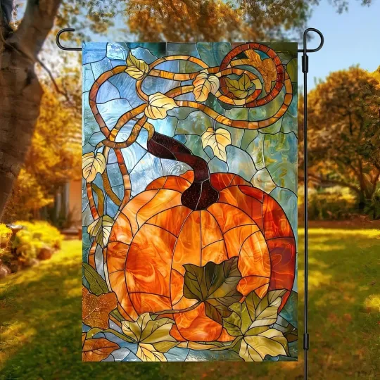 Discover Fall Pumpkins Garden Flag Double Sided Polyester Thanksgiving Garden Flag Autumn