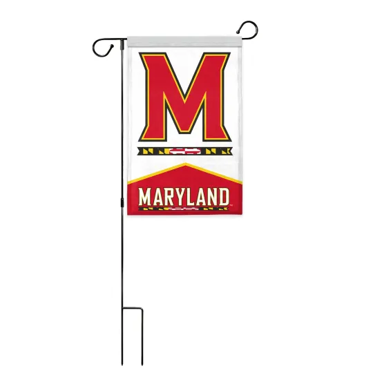 Discover 12x18 12"x18" Maryland Terrapins Garden Flag NCAA Yard Sleeved w/ Flag Stand