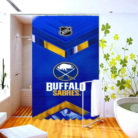 Discover Waterproof Shower Curtain buffalo sabres Polyester Decor Bathroom