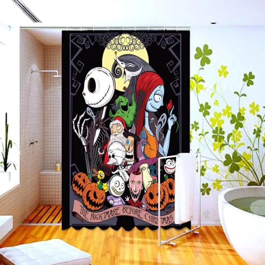 Waterproof Shower Curtain nightmare before christmas Polyester Decor Bathroom