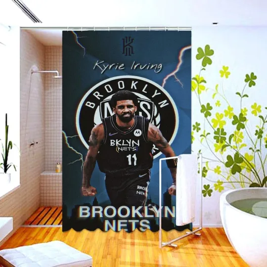 Discover Waterproof Shower Curtain NETS BROOKLYN KYRIE IRVING Polyester Decor Bathroom