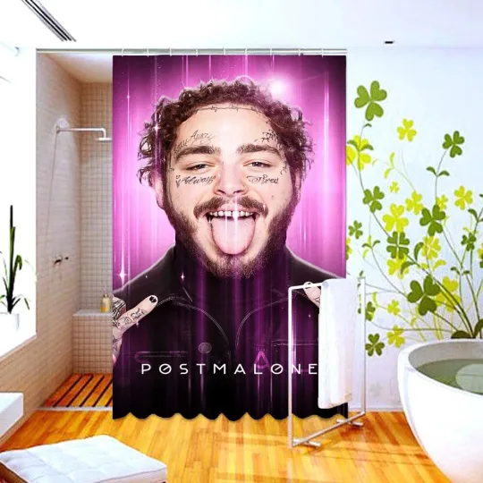 Discover Waterproof Shower Curtain post malone Polyester Decor Bathroom