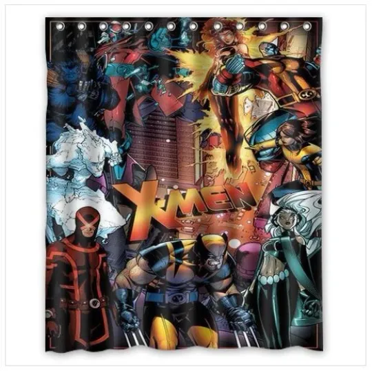 Discover Waterproof Shower Curtain X-Men Comic Book Polyester Decor Bathroom