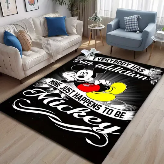 Discover Mickey Mouse Design Printed Rug, Decor Room Rug Best Gift US Decor